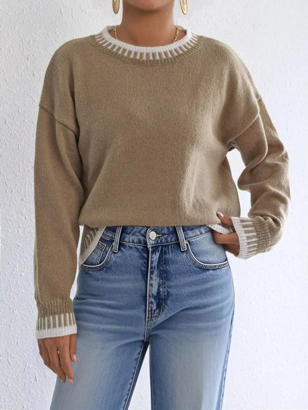Relaxed Fit Long Sleeve Sweater