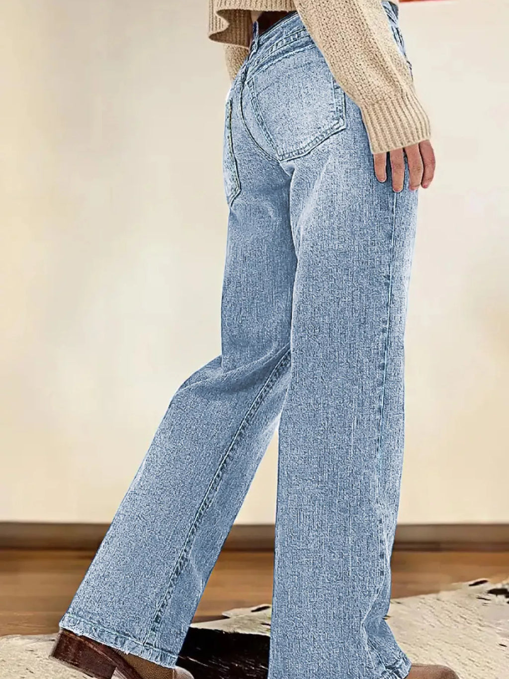 Vintage Wash Straight Leg Jeans