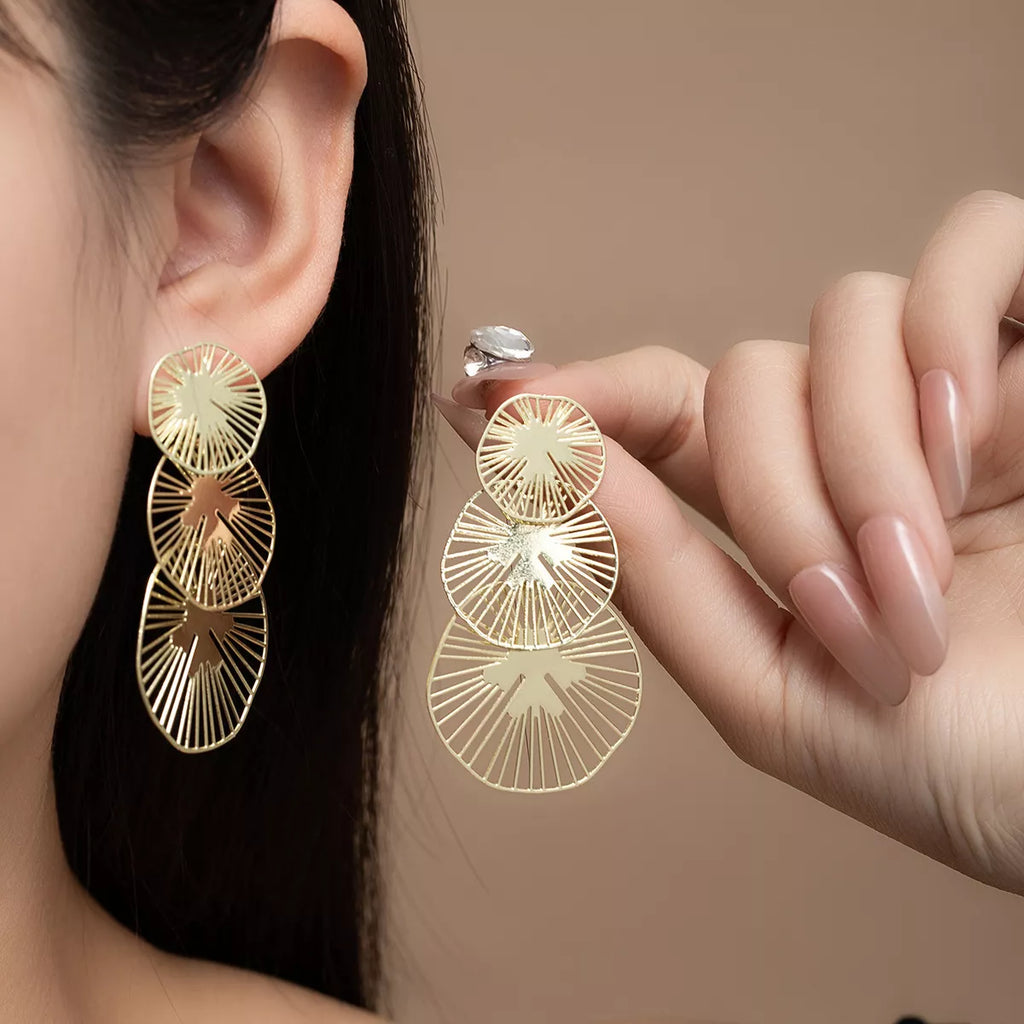 18K Gold-Plated Geometric Drop Earrings
