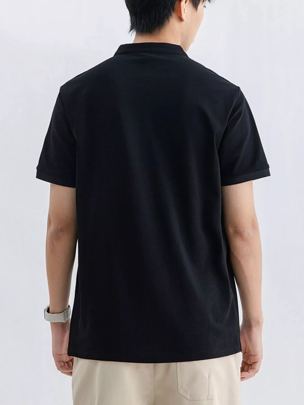 Men's Plus Size Button Detail Short Sleeve Top