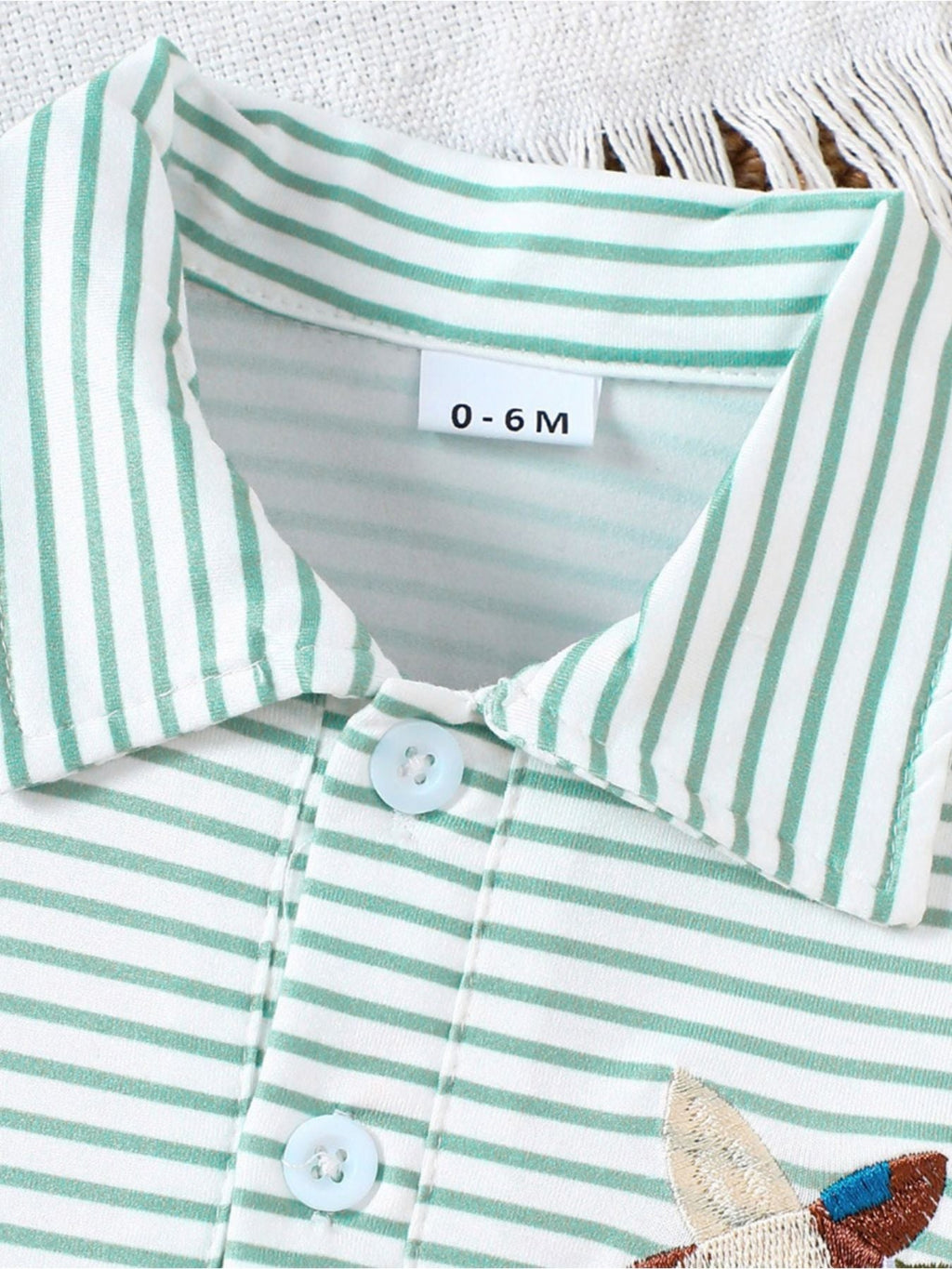 Children's Striped Embroidered Duck Polo