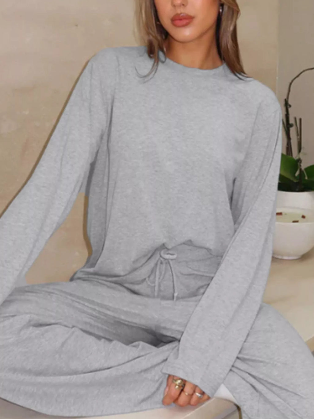 Relaxed Fit Long Sleeve Top and Pants Set