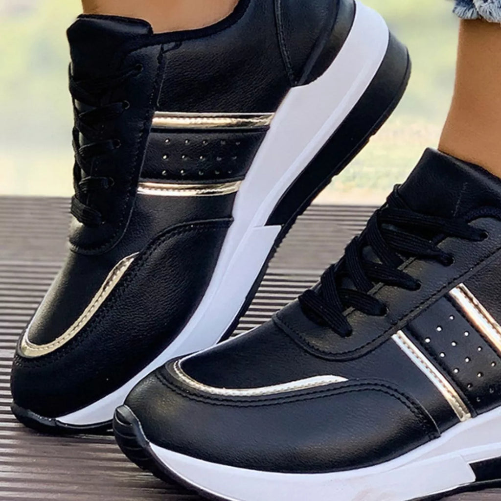 Round Toe Lace Up Sneakers