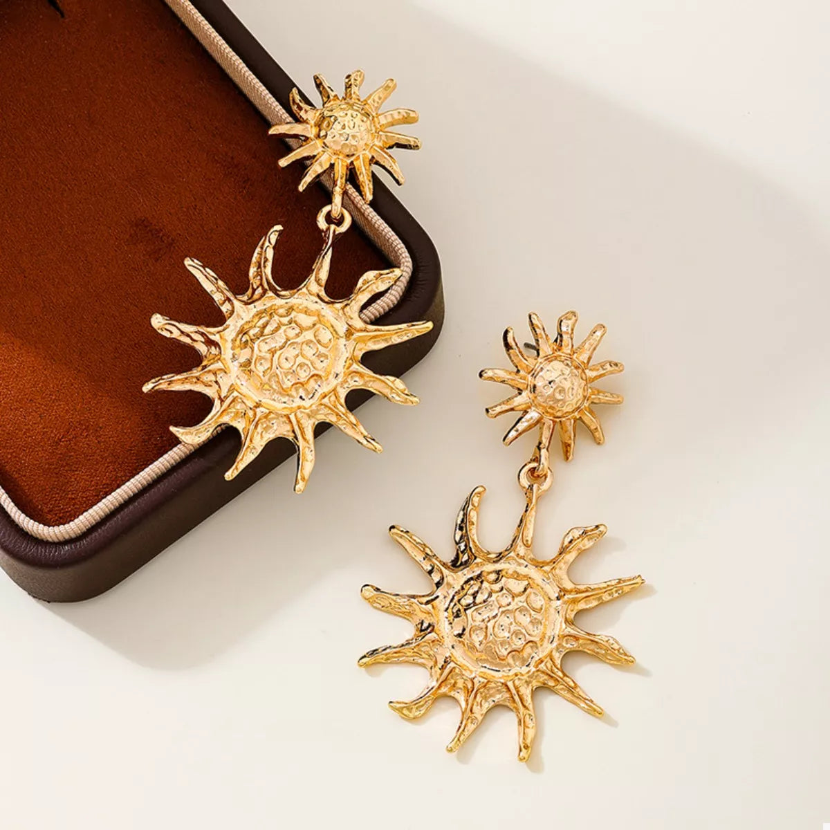 18K Gold-Plated Sun Burst Drop Earrings