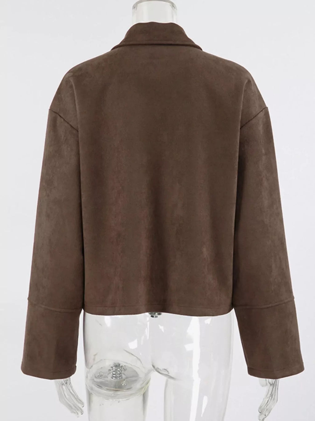 Zip-Up Dropped Shoulder Jacket