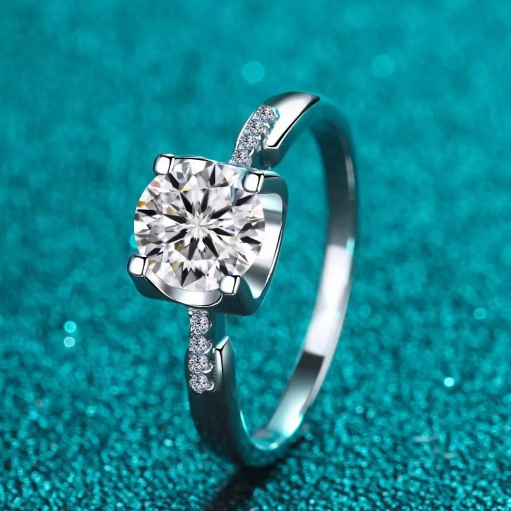 1 Carat Moissanite 925 Sterling Silver Ring