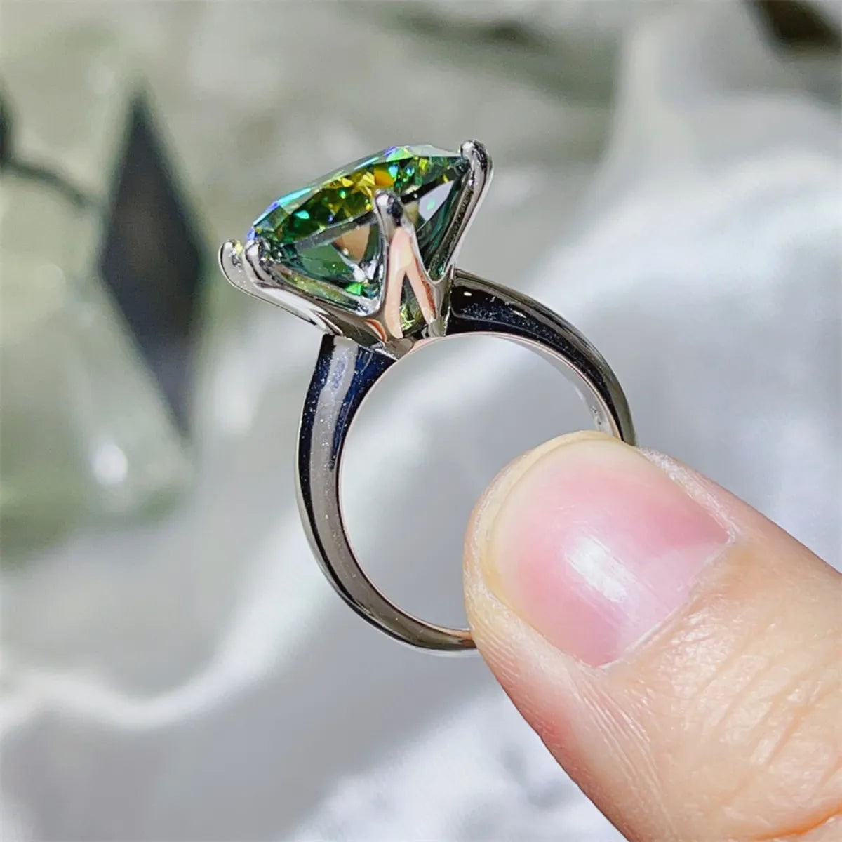 10 Carat Moissanite 925 Sterling Silver Ring