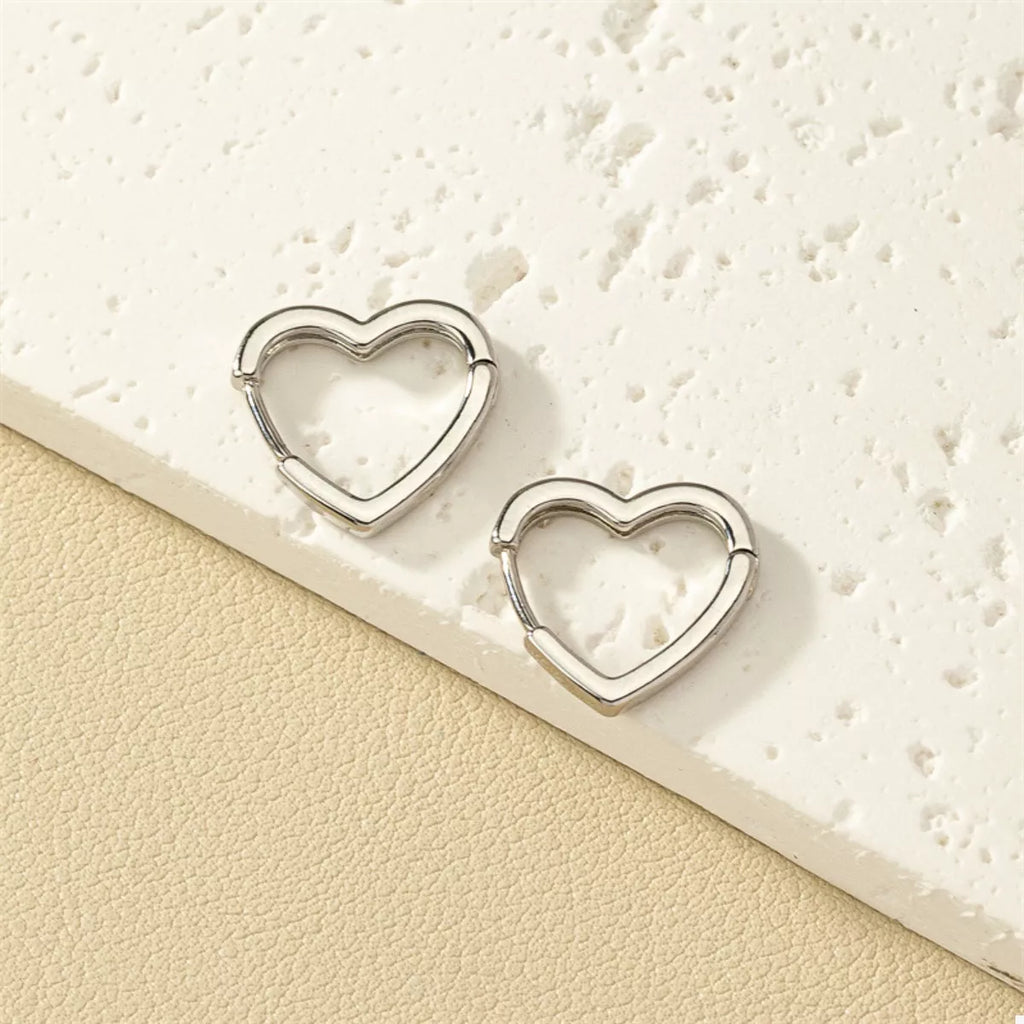 Alloy Heart Shape Hoop Earrings