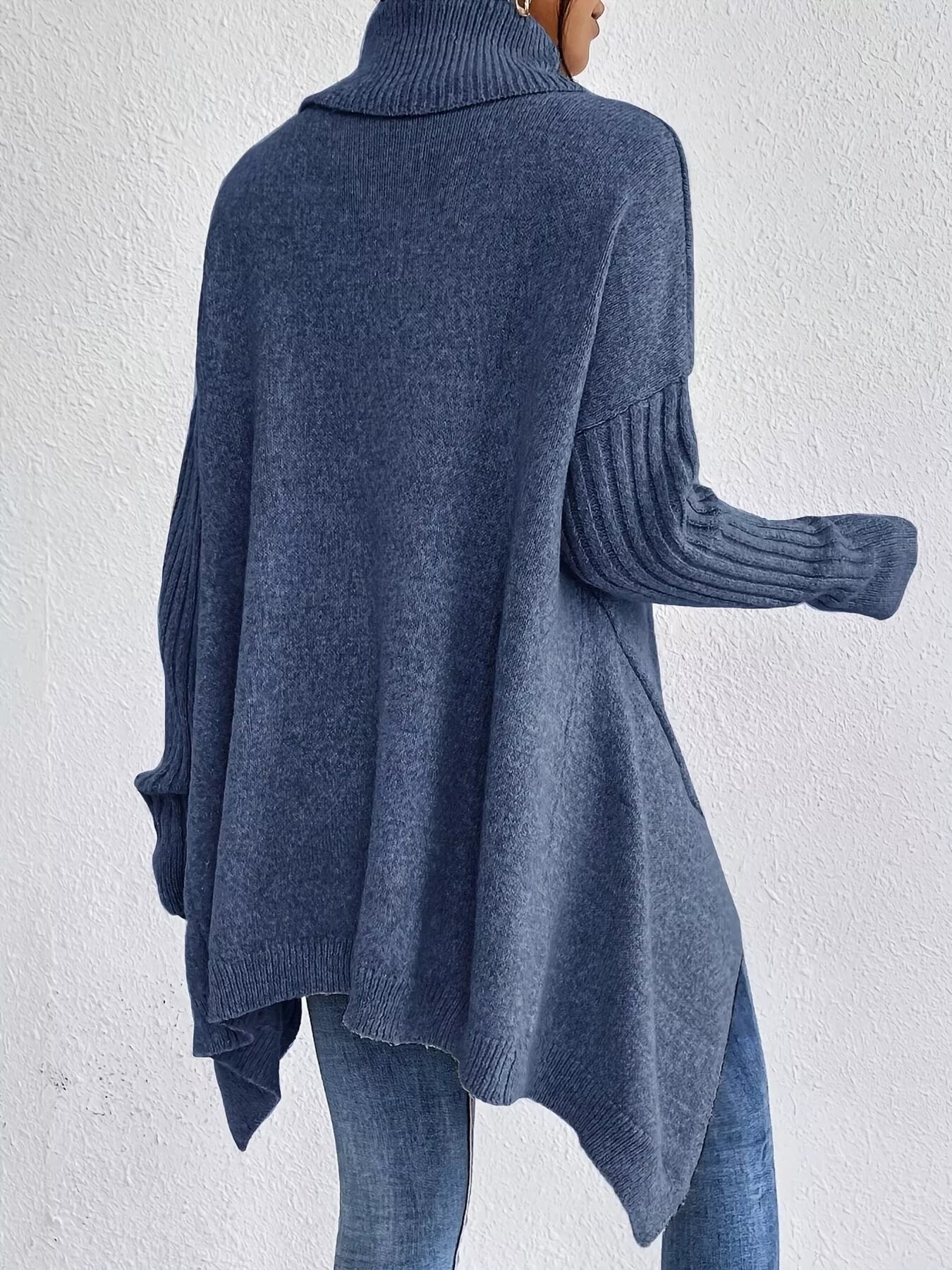 Turtleneck Dropped Shoulder Sweater