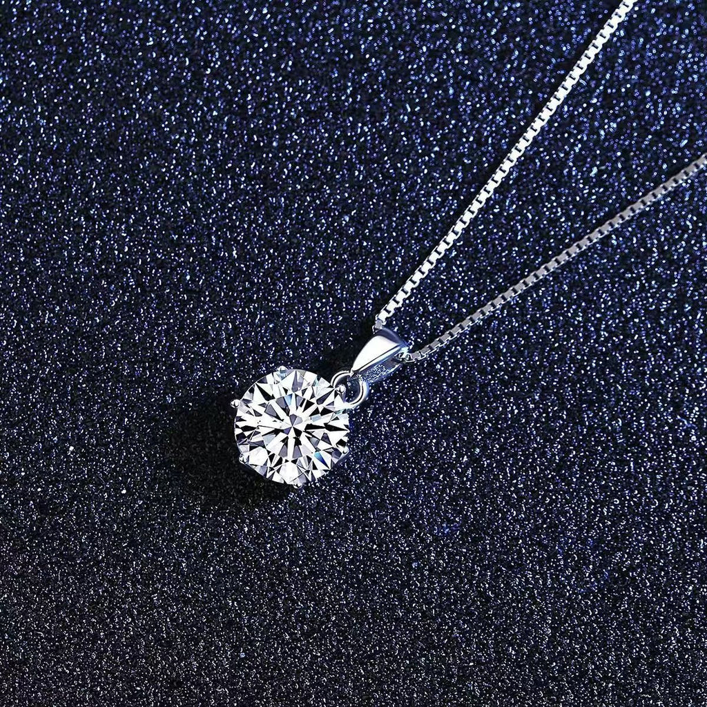 1 Carat Moissanite 925 Sterling Silver Pendant Necklace