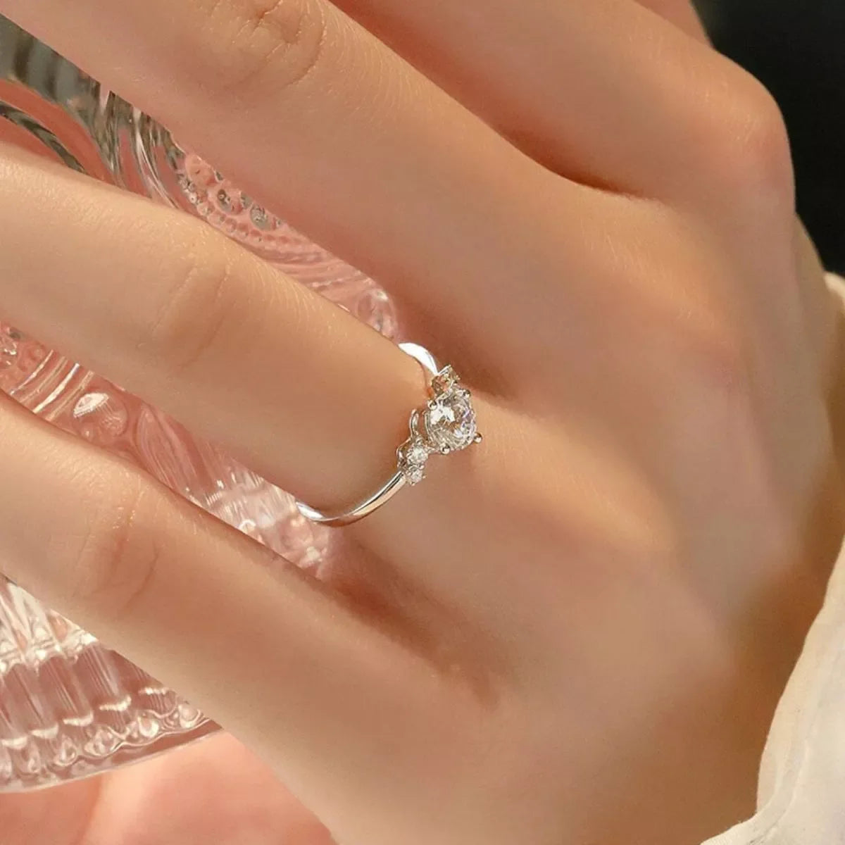 1 Carat Moissanite 925 Sterling Silver Ring