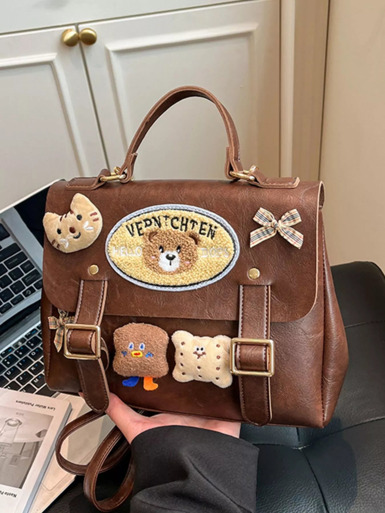 Bear Decor Backpack Bag