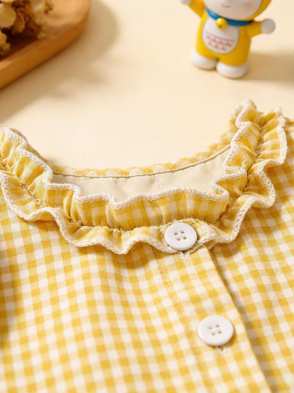 Children's Ruffled Gingham Sleeveless Dress