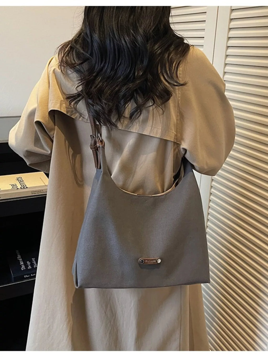 Shoulder Bag with Leather Straps