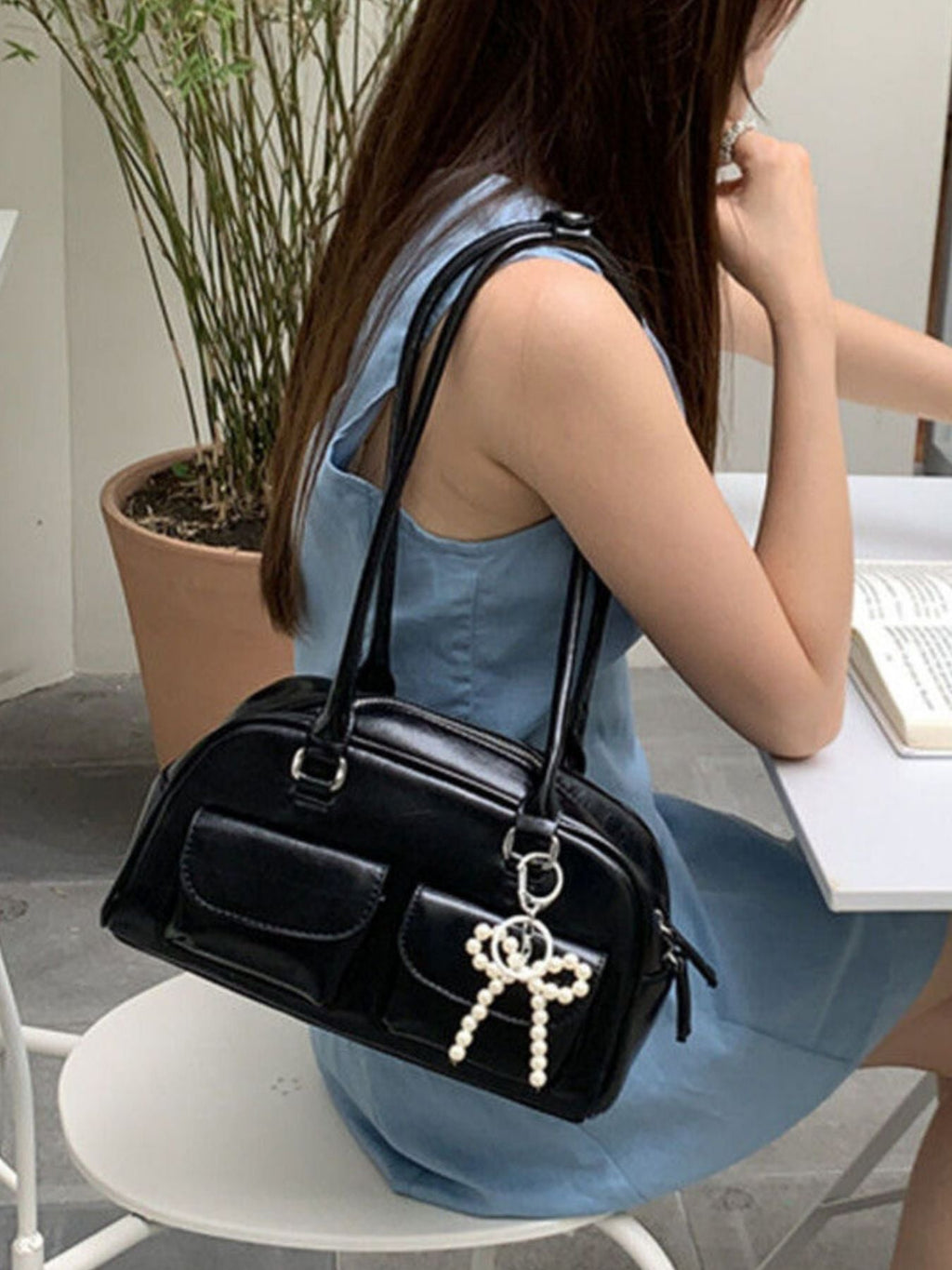 Faux Leather Shoulder Bag