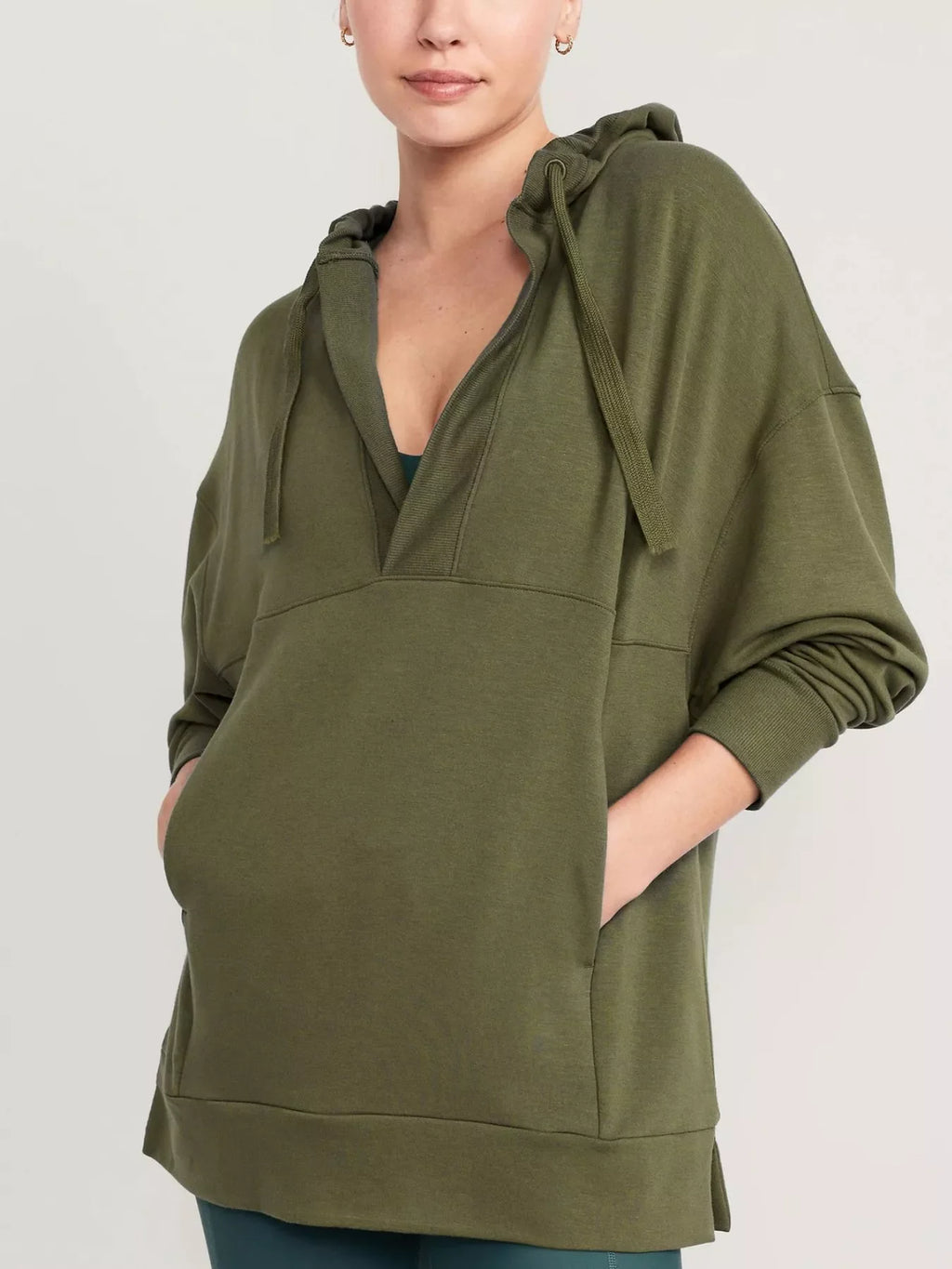 Drawstring Kangaroo Pocket Long Sleeve Hoodie