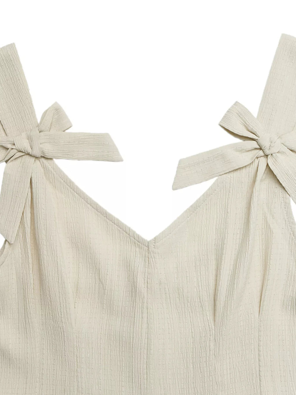 Bowknot Strap Pleated Detail Romper