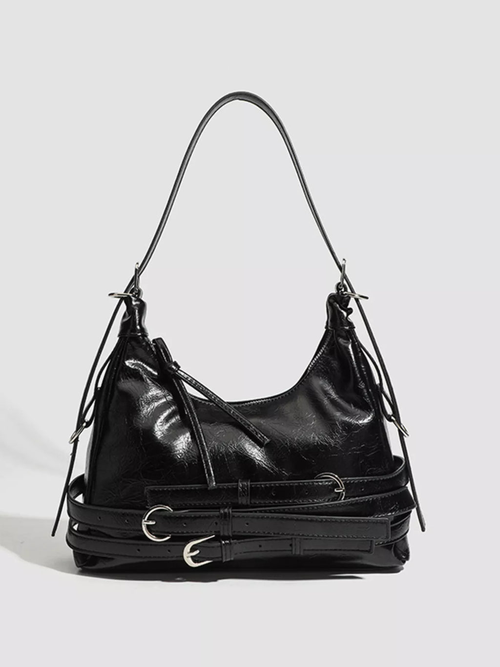 Buckled Strap Shoulder Bag