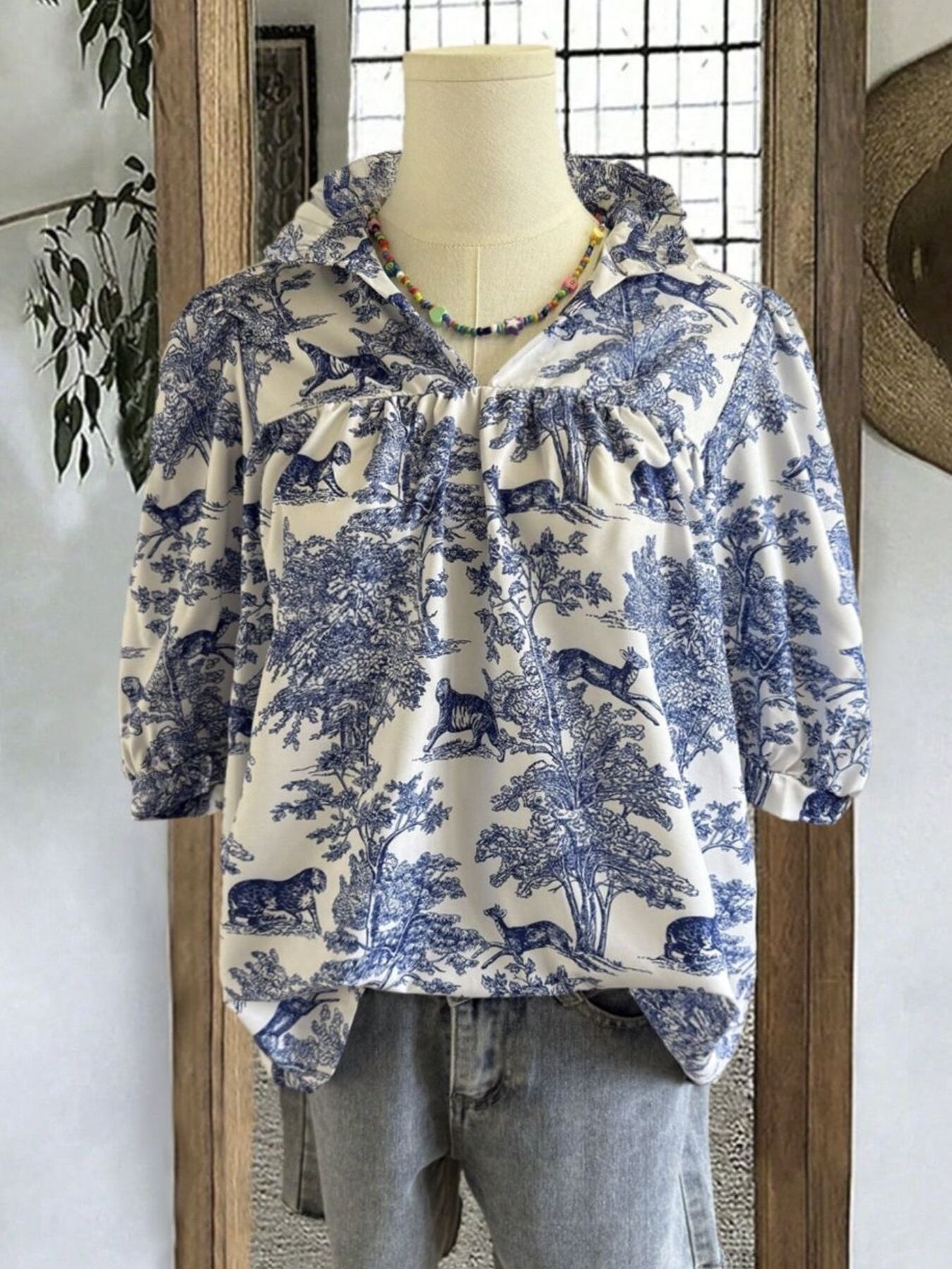 Printed Half Sleeve Blouse