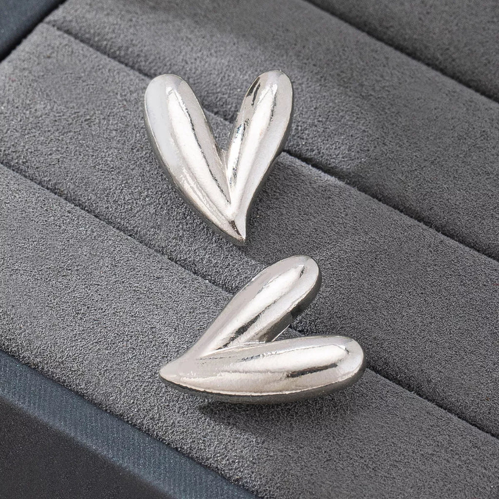 4 Pair Heart Stud Earrings