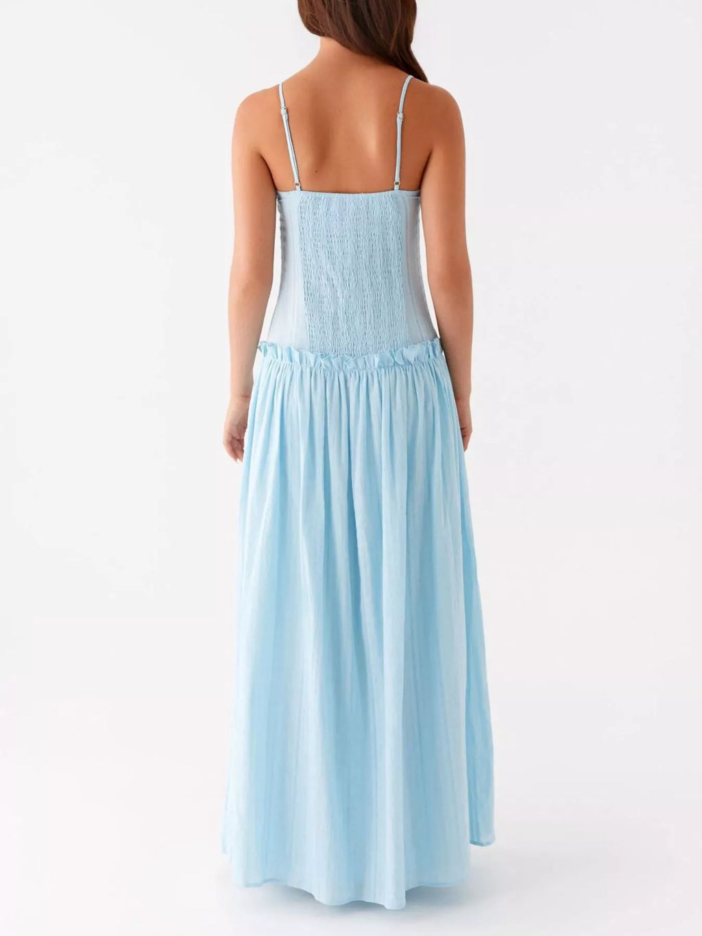 Ruched Spaghetti Strap Maxi Dress