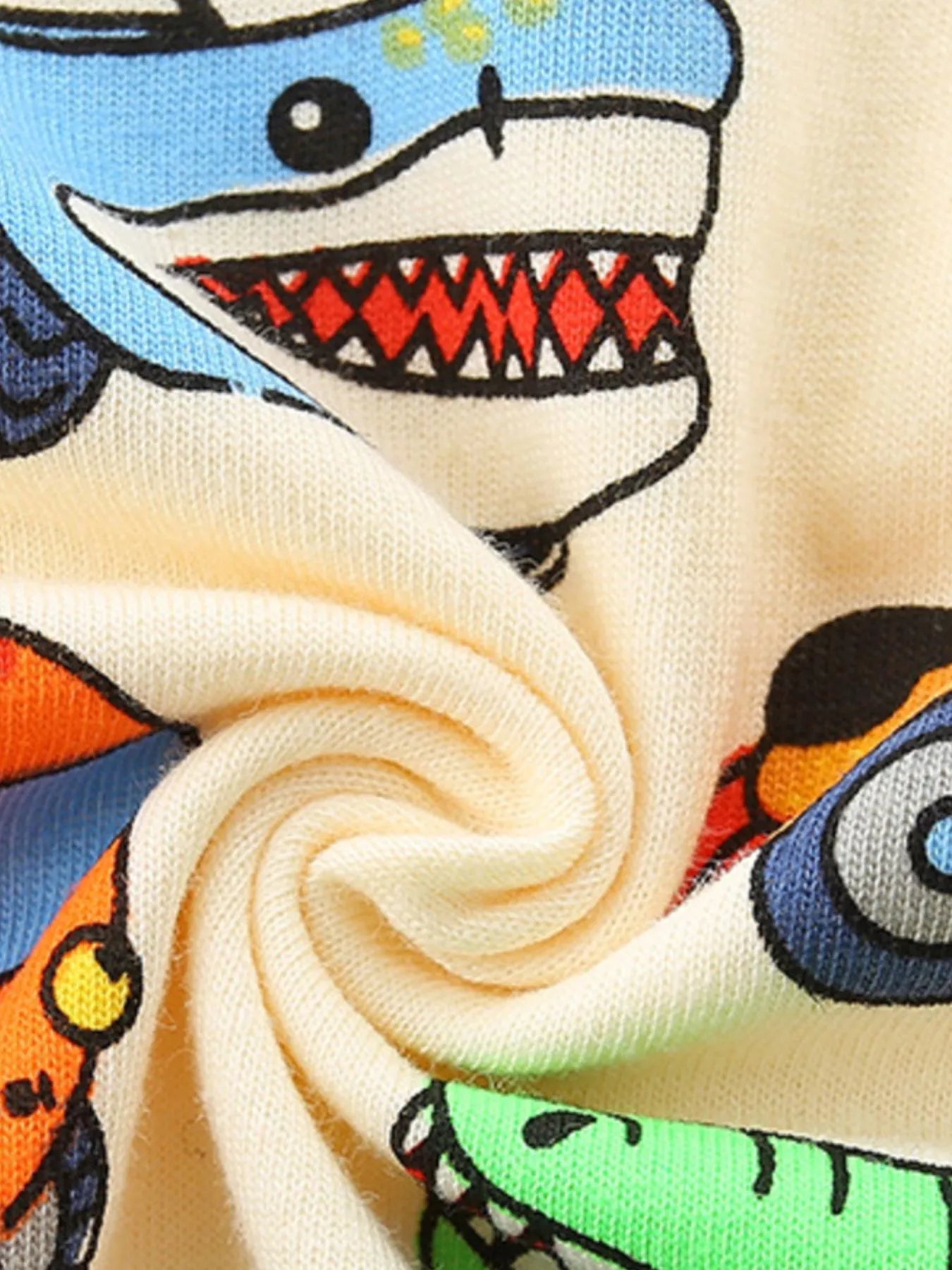 Children's Vehicle Print Crew Neck Short Sleeve T-Shirt