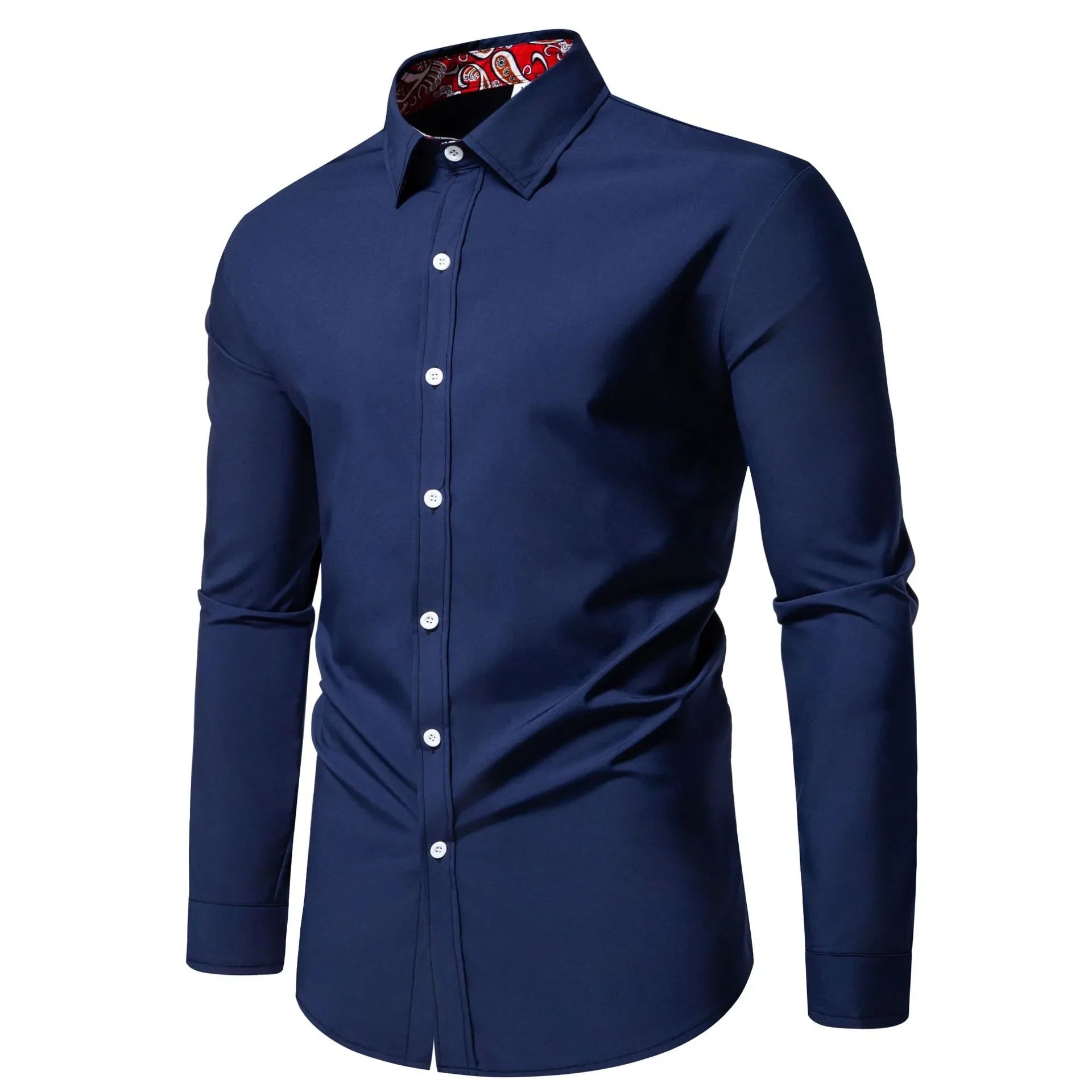 Men's Casual Button-Down Shirt with Cuff Detail