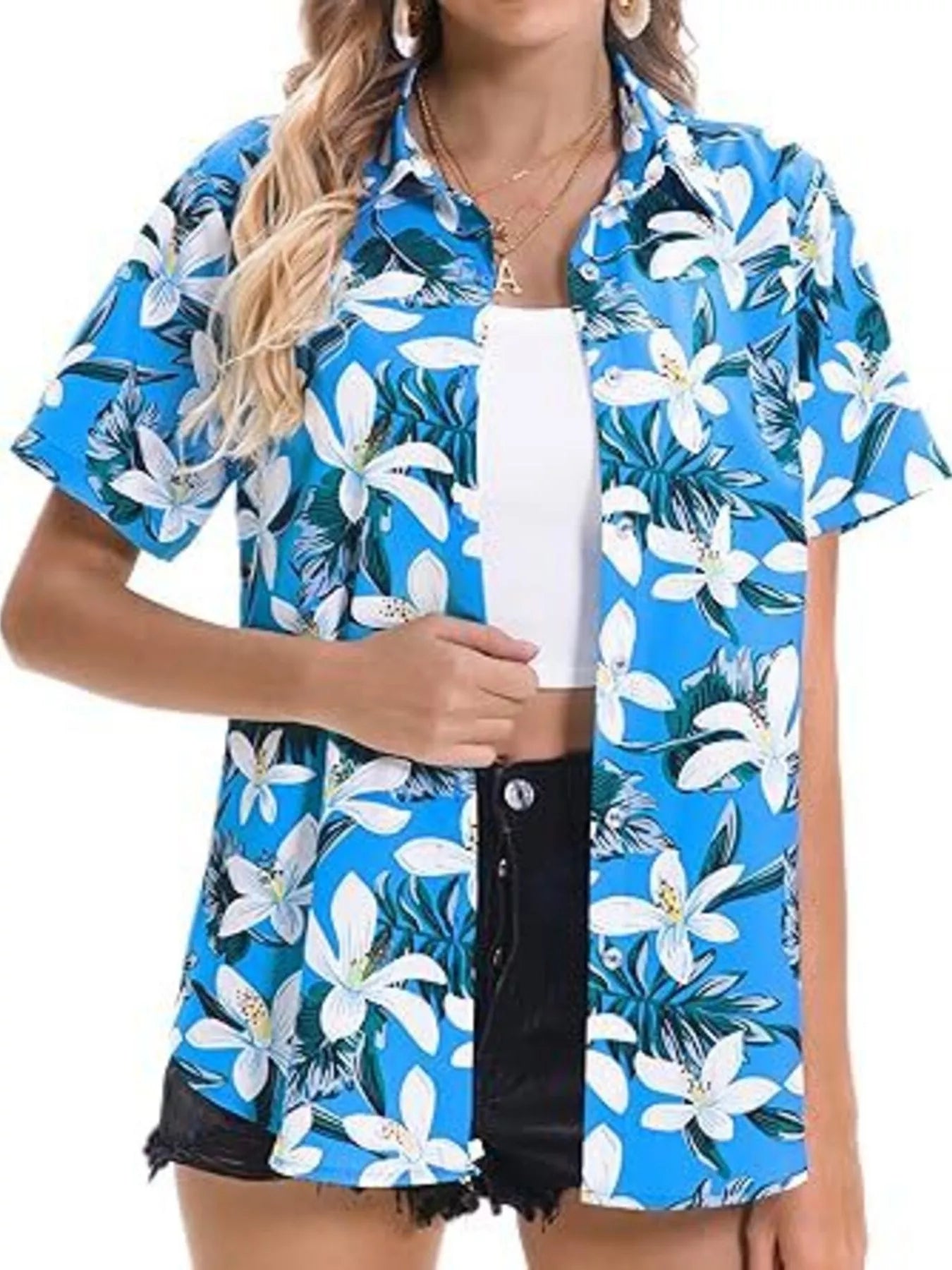 Plant Print Short Sleeve Shirt