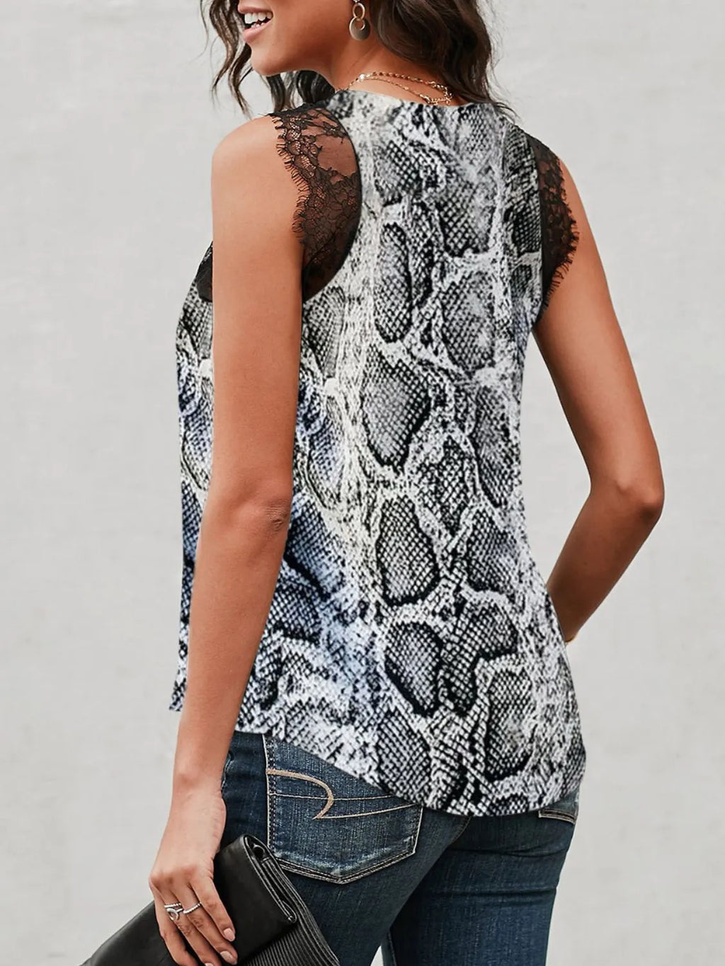 Lace Detail V-Neck Tank