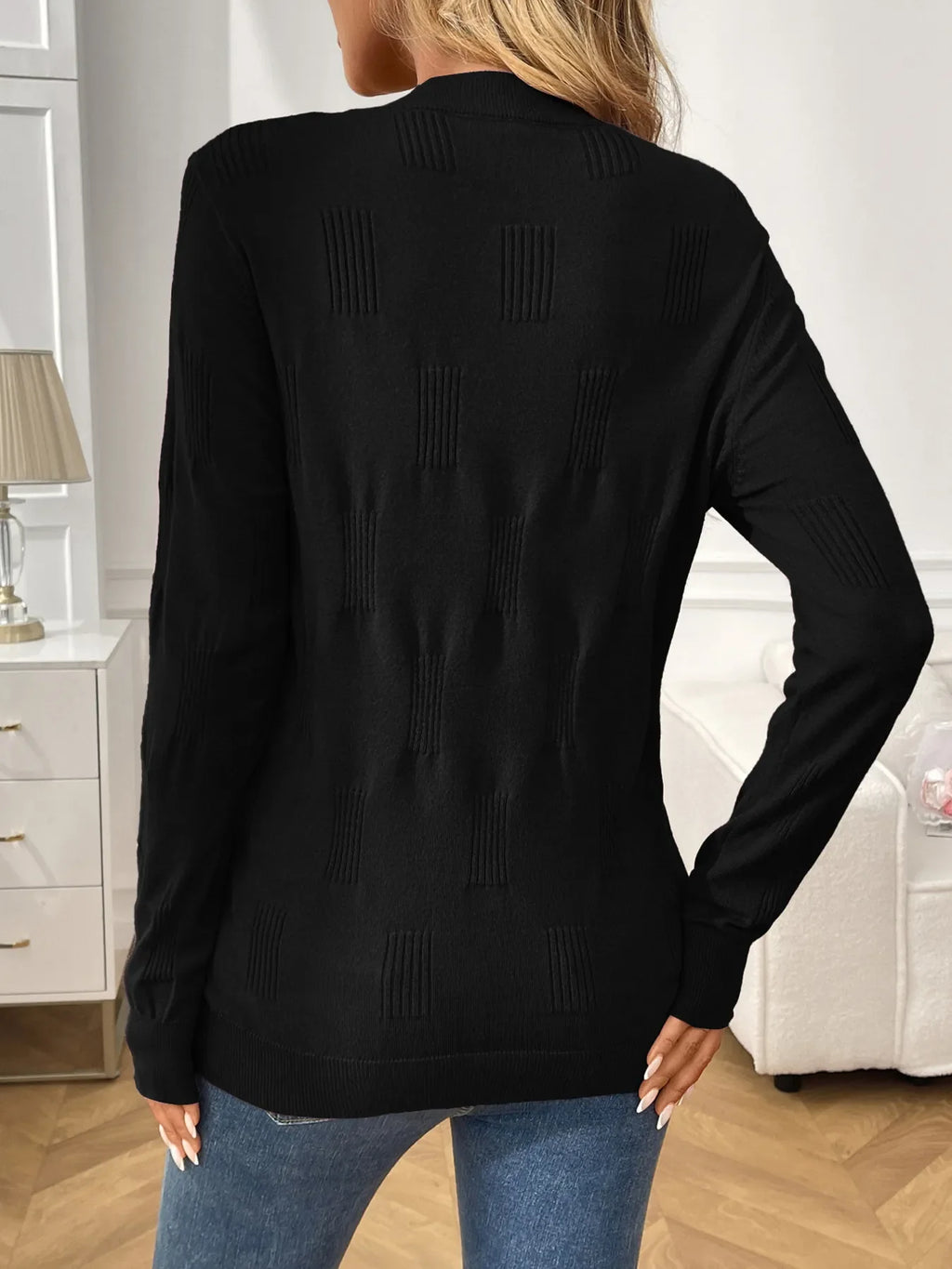 Round Neck Long Sleeve Knit Top