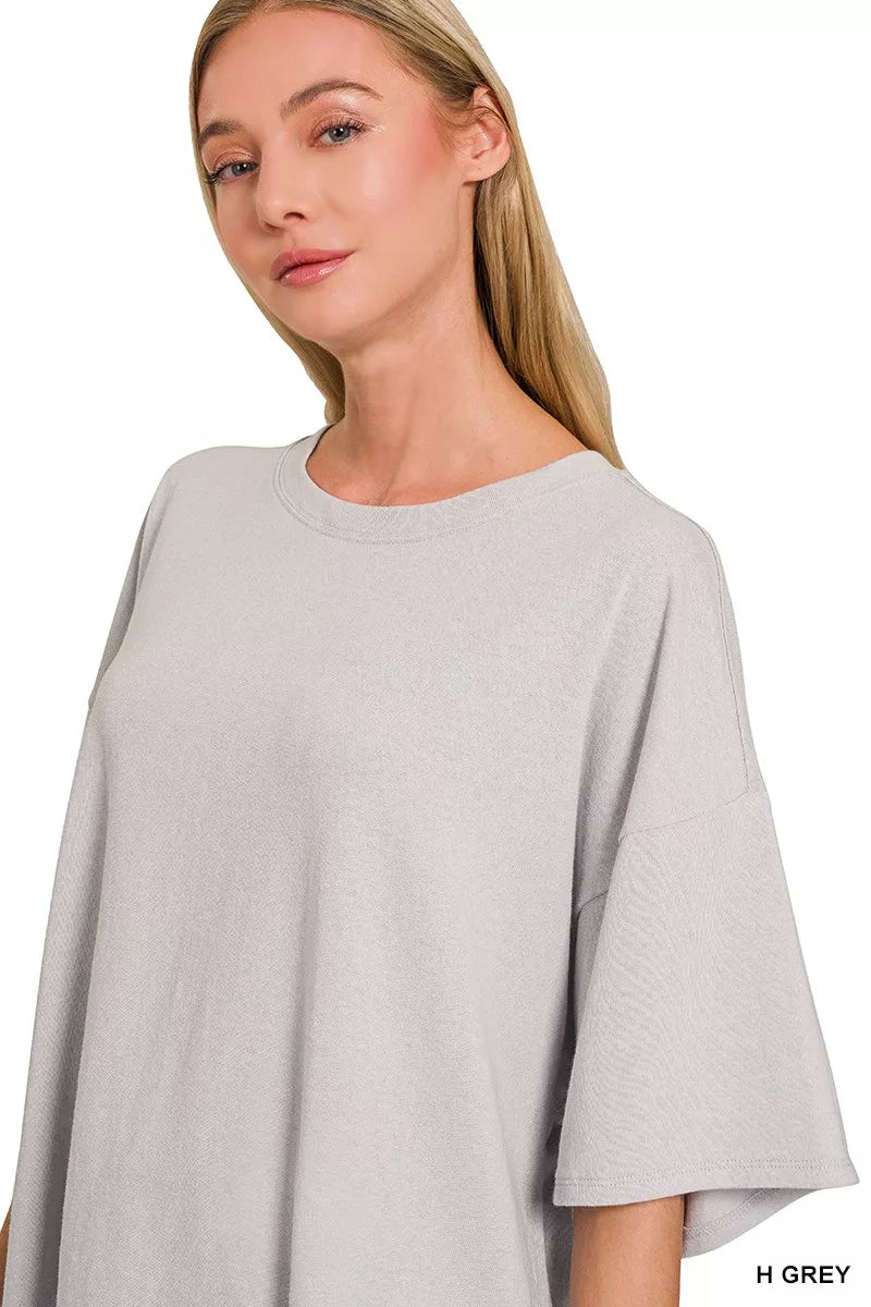Zenana Cotton Short Sleeve Oversized Tunic Tee