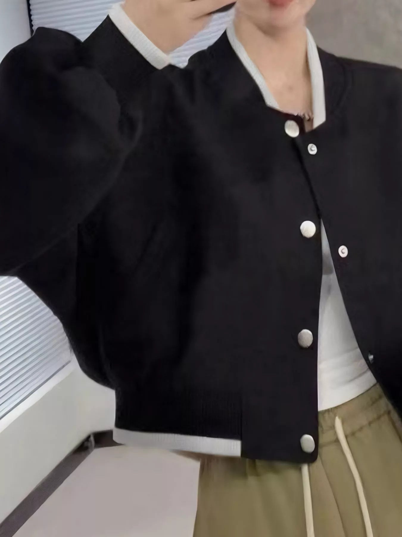 Casual Snap Down Cropped Jacket