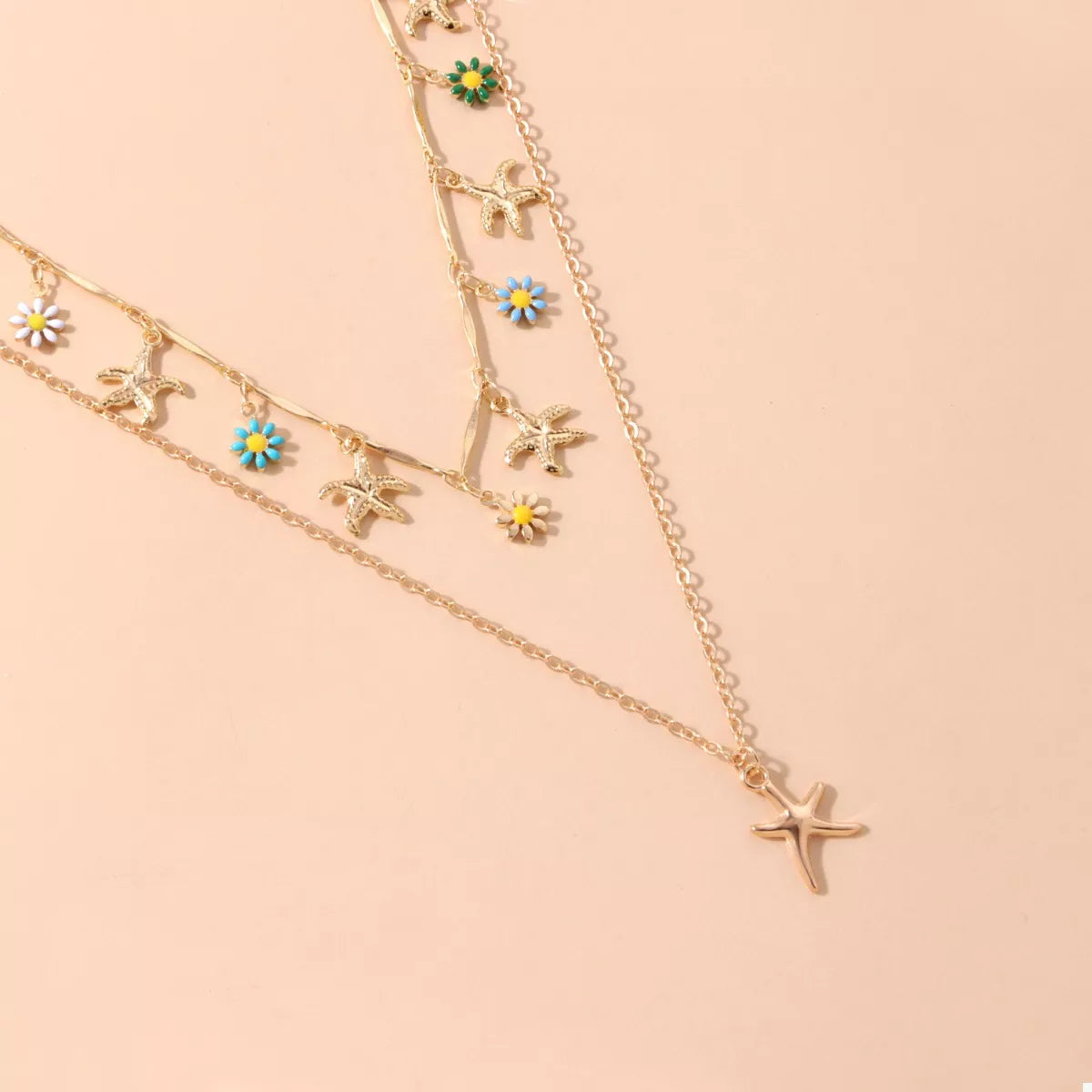 Starfish Charm Double Layered Necklace