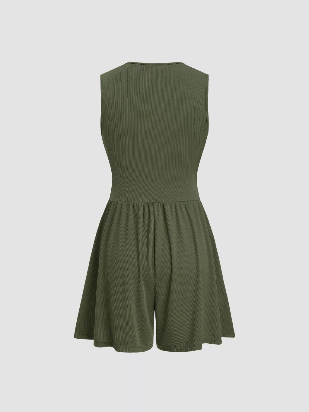 Deep V-Neck Ruched Sleeveless Romper