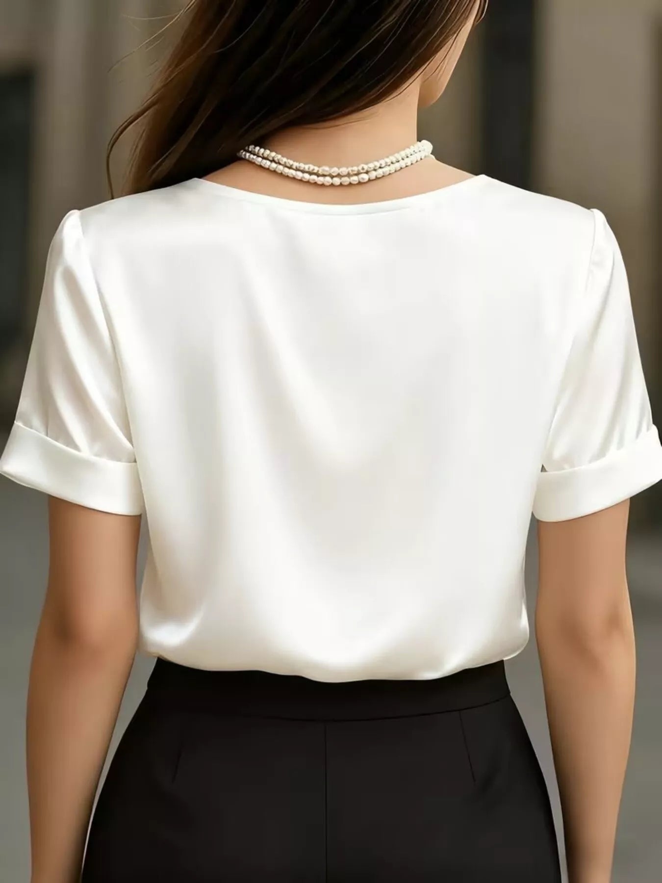 V-Neck Satin Blouse