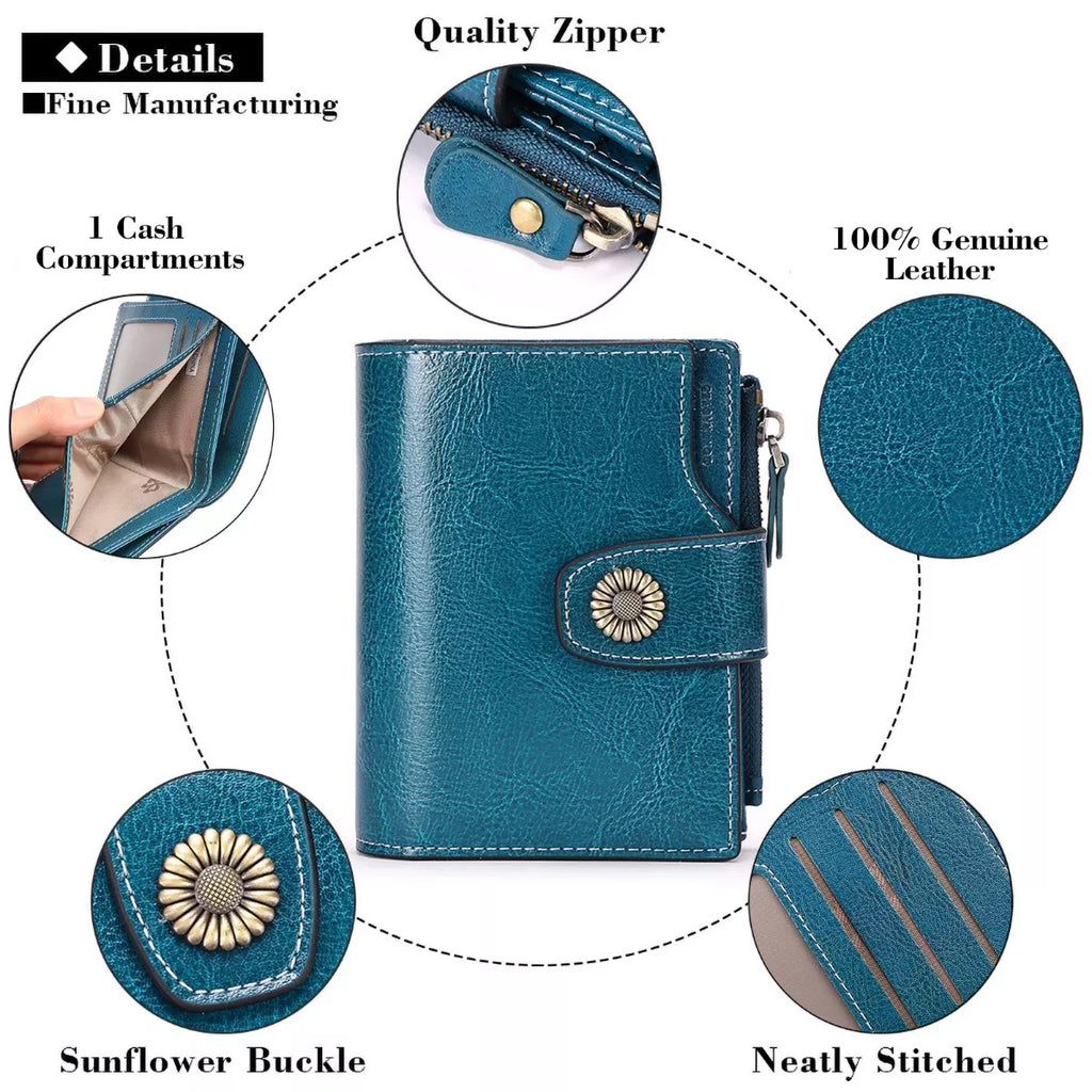Vintage Style Leather Bifold Wallet