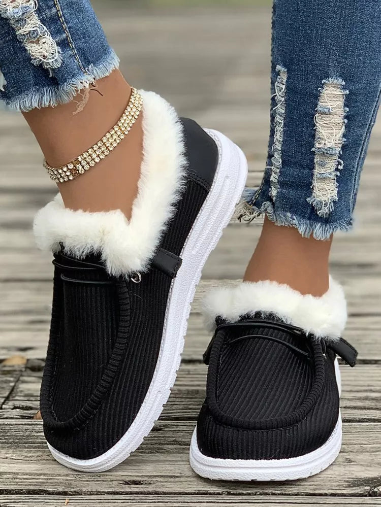 Cozy Plush-Lined Flats Slip-Ons