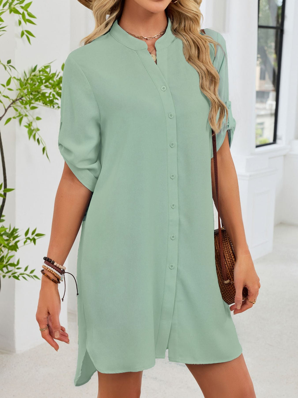 Casual Button-Down Shirt Dress