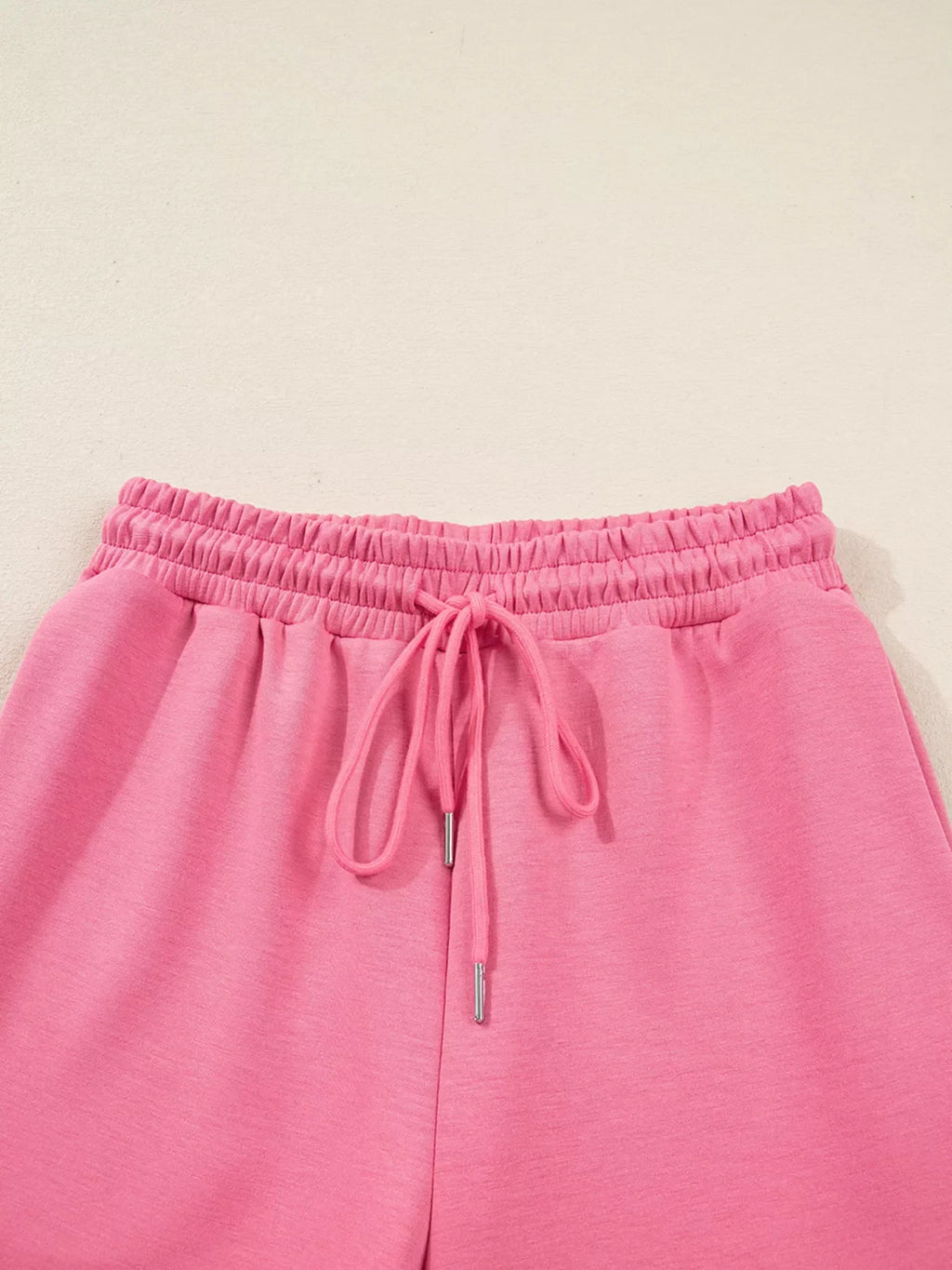 Solid Color Zip Up Hoodie Drawstring Loose Pants Set