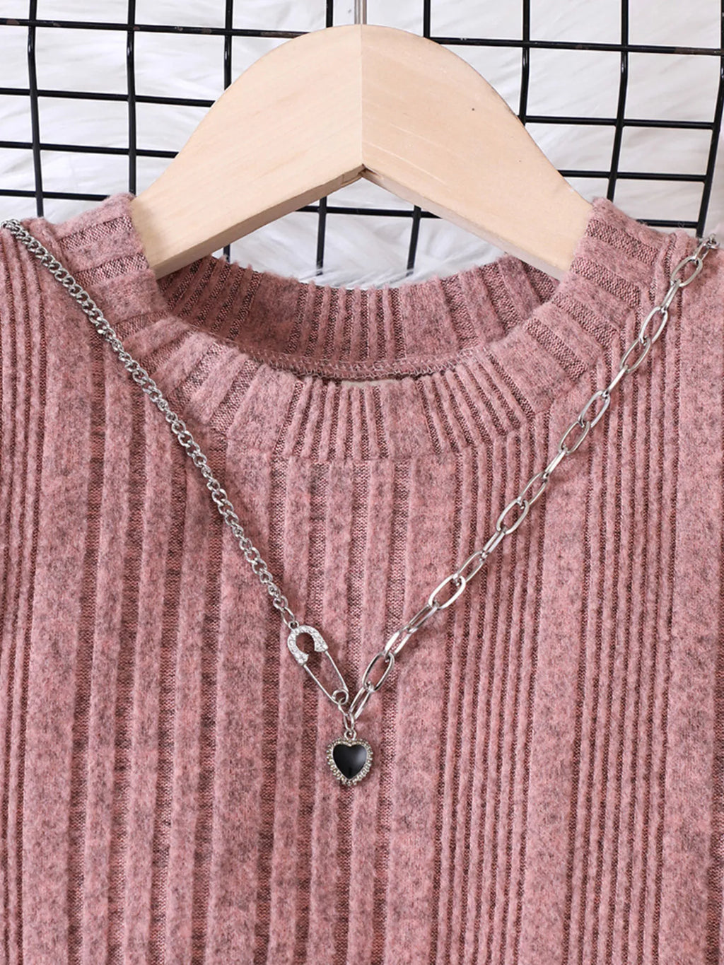 Children's Ribbed Knit Long Sleeve Dress