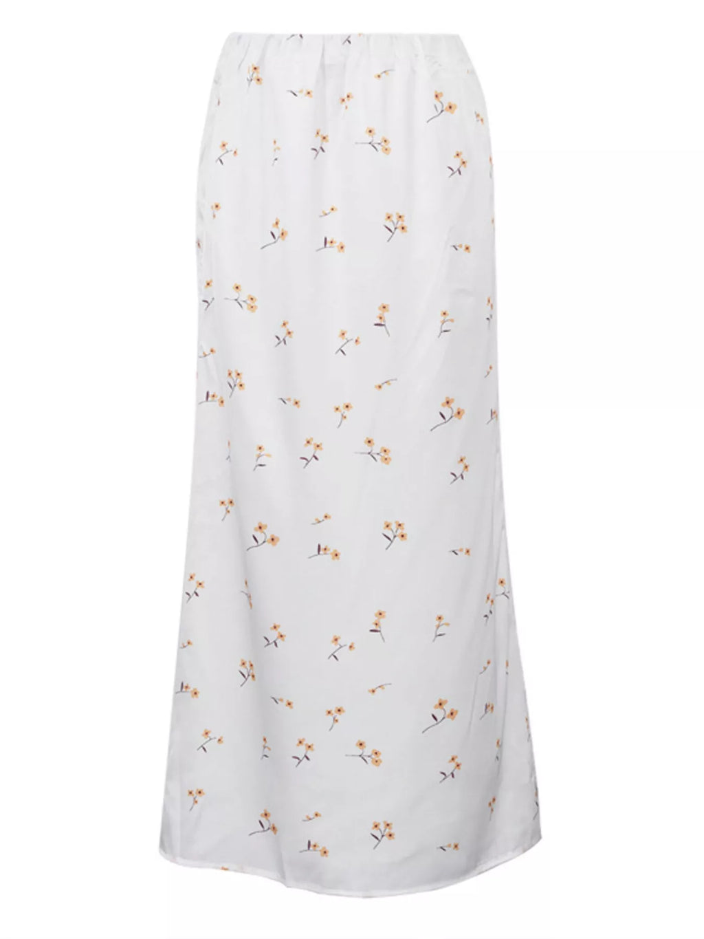 Floral Print Satin Skirt