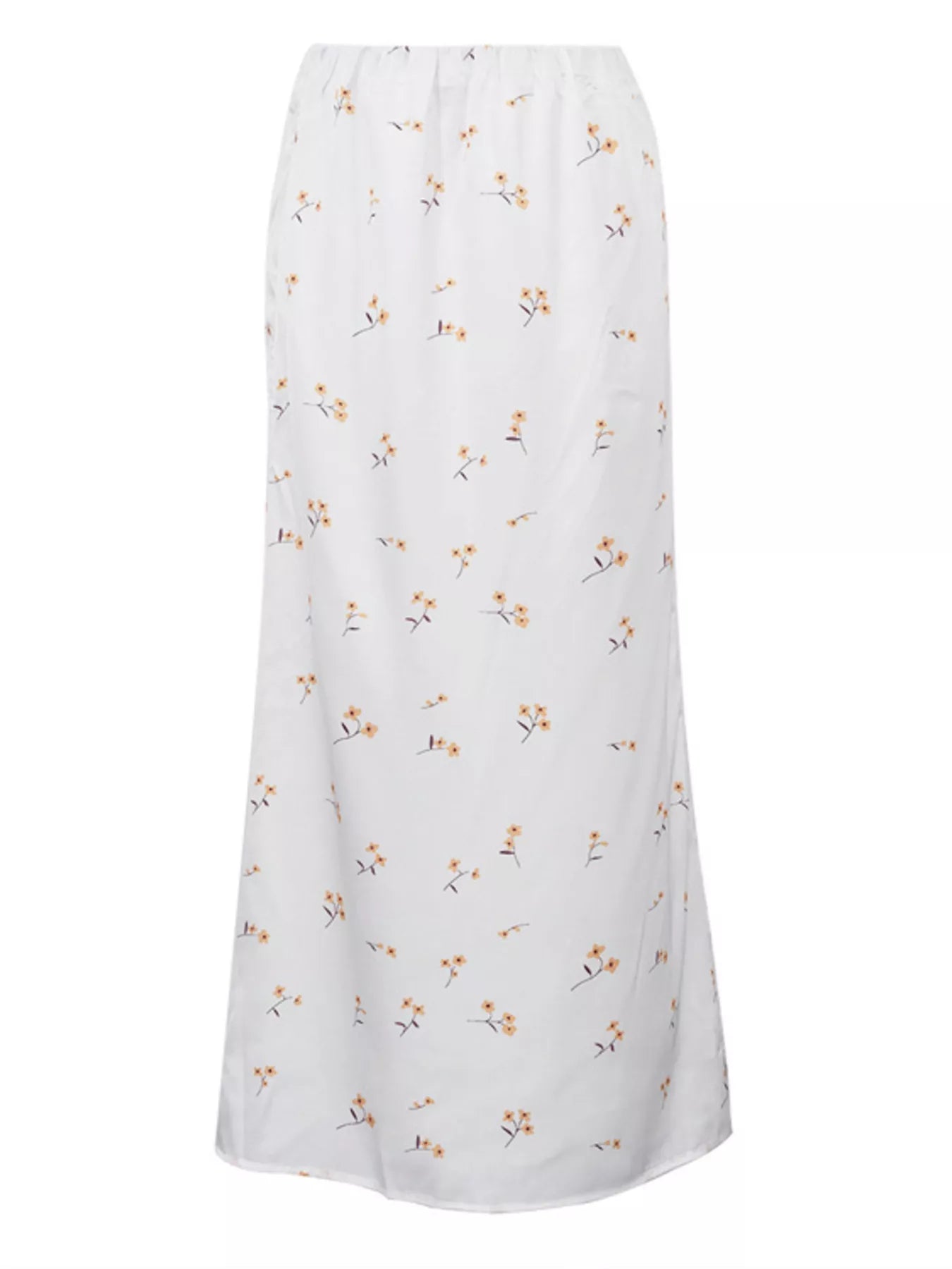 Floral Print Satin Skirt