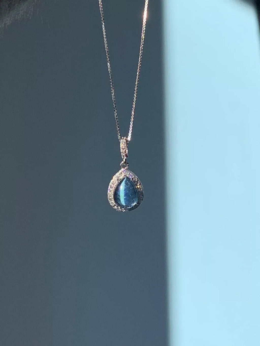 Crystal Teardrop Pendant Necklace