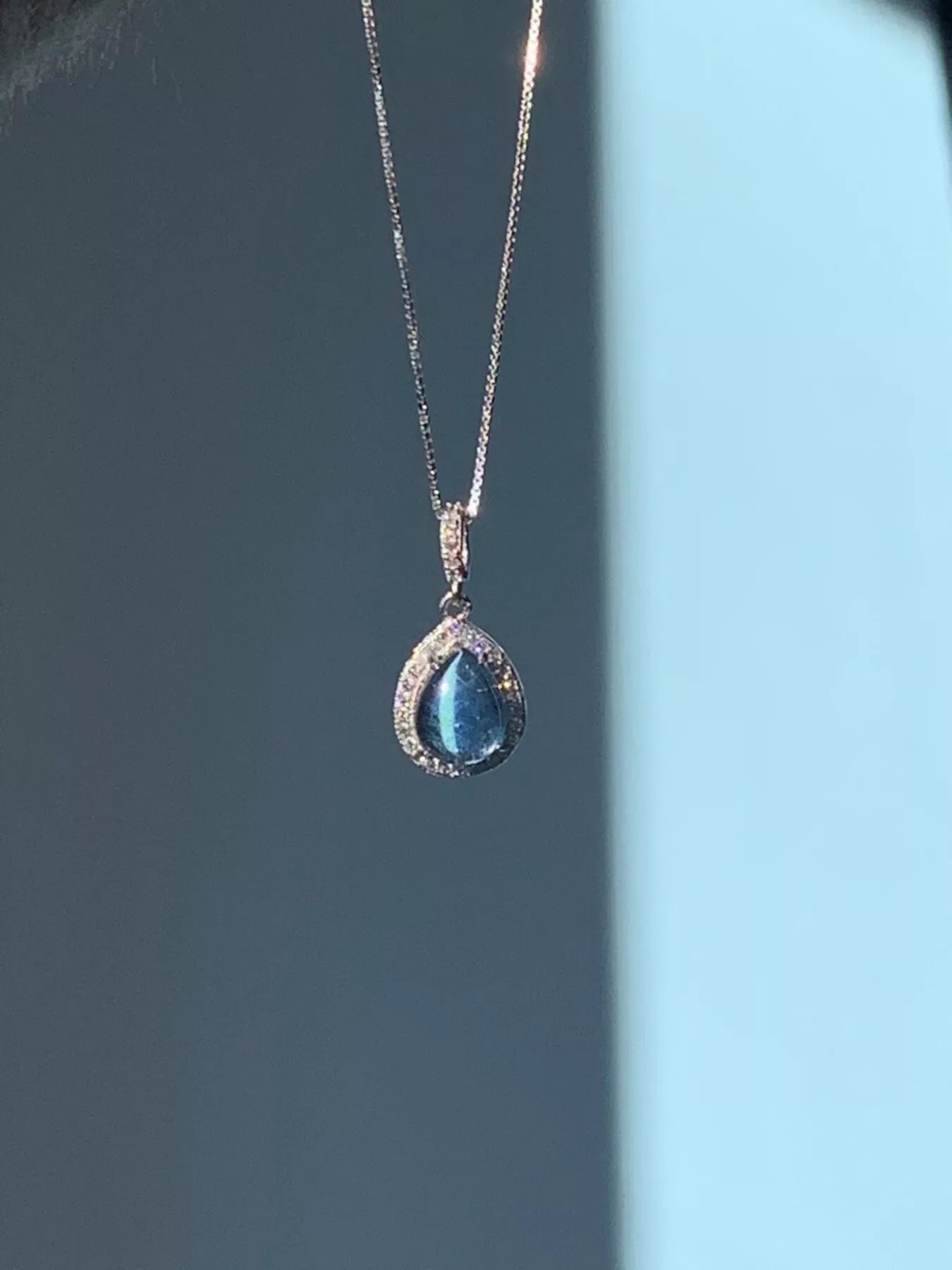 Crystal Teardrop Pendant Necklace
