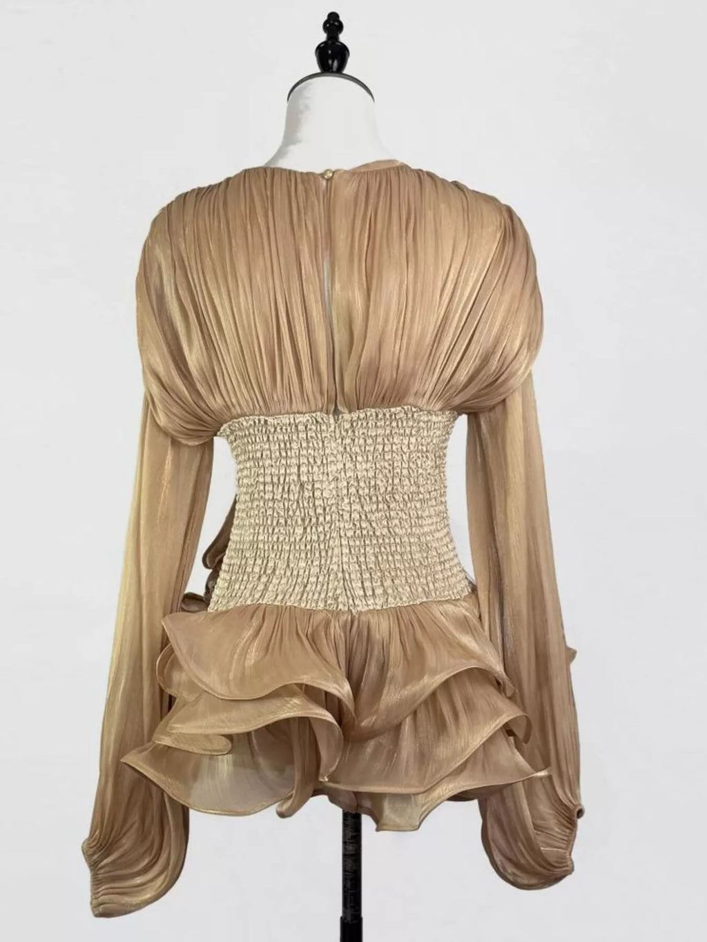 Ruffled Long Sleeve Mini Dress