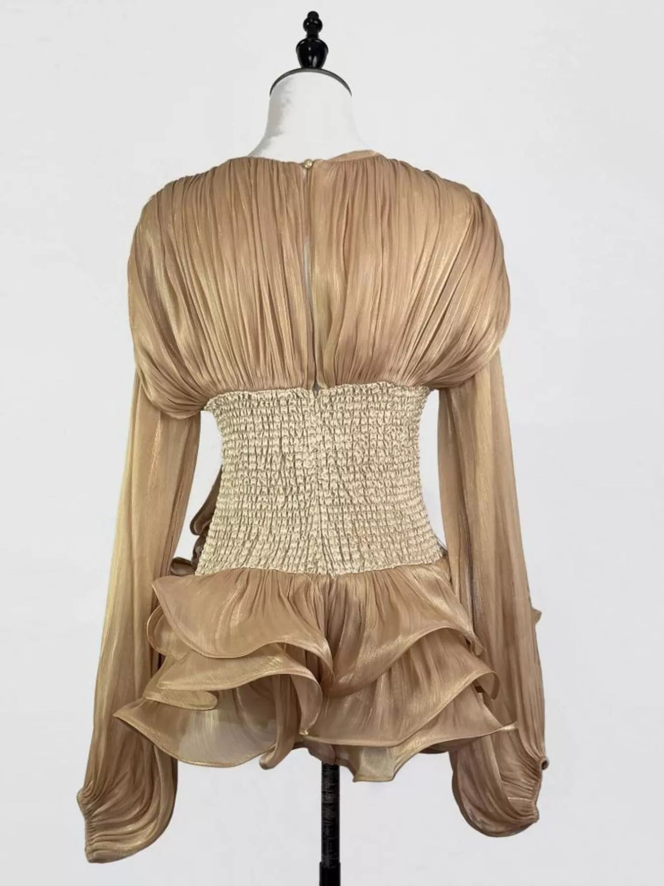 Ruffled Long Sleeve Mini Dress