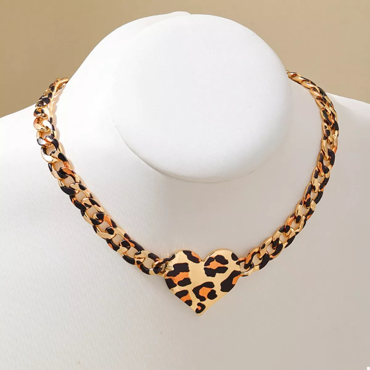 Leopard Heart Chain Necklace