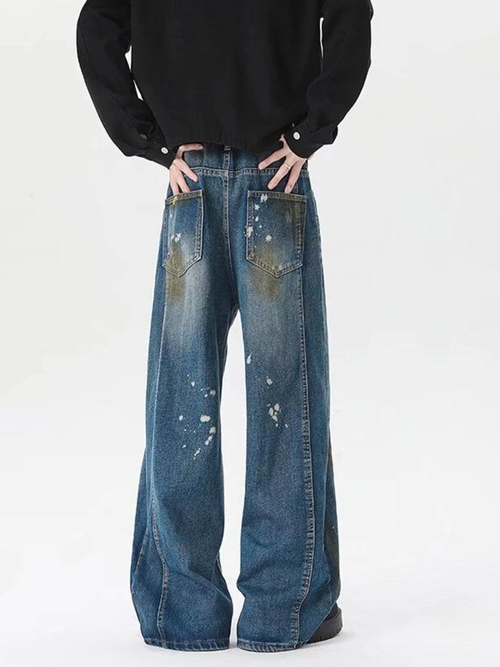 Men's Plus Size Wide Leg Jeans