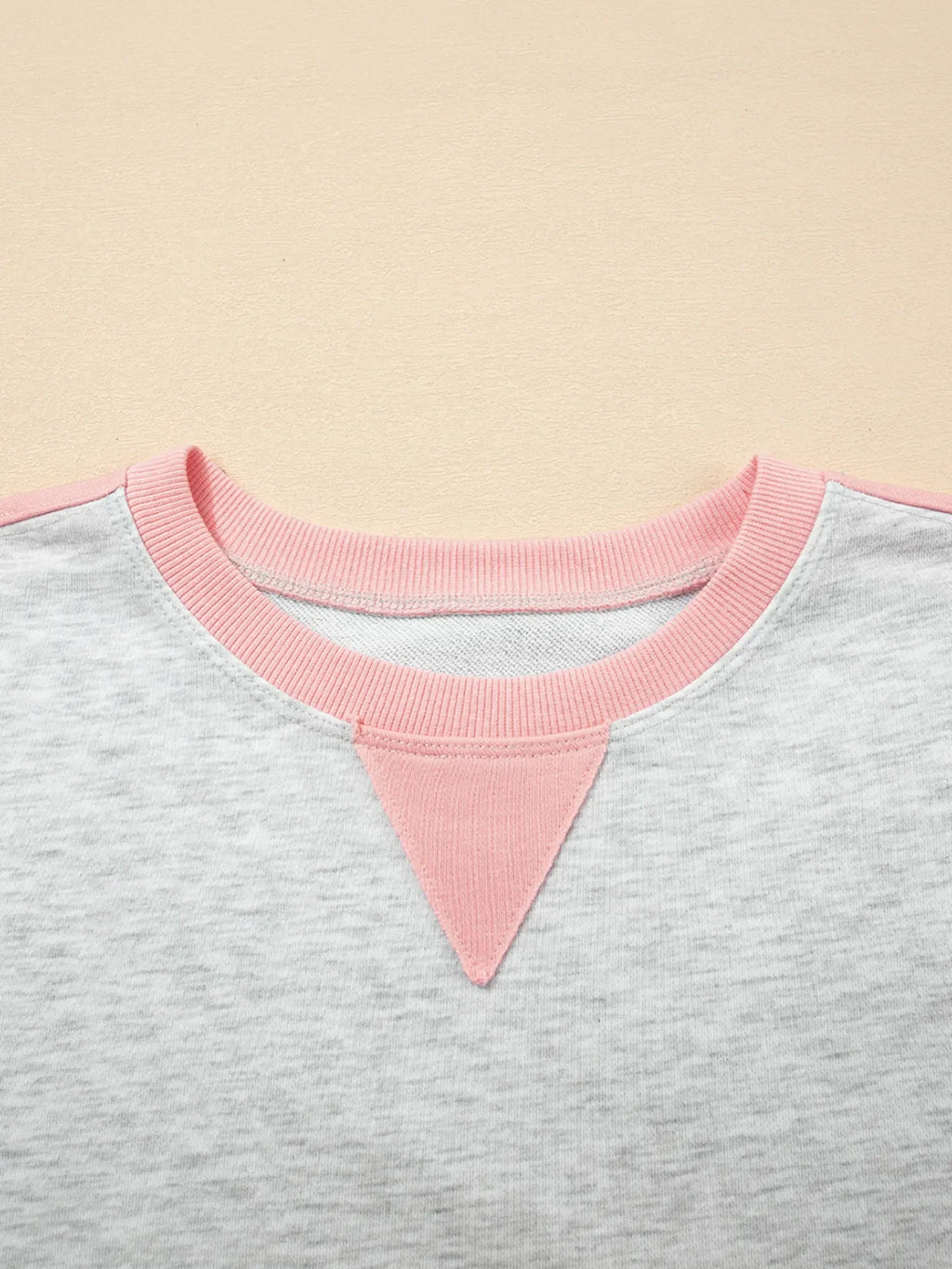 Color Block Long Sleeve Sweatshirt and Shorts Set