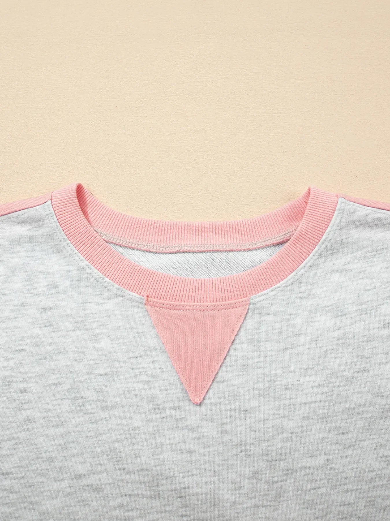 Color Block Long Sleeve Sweatshirt and Shorts Set